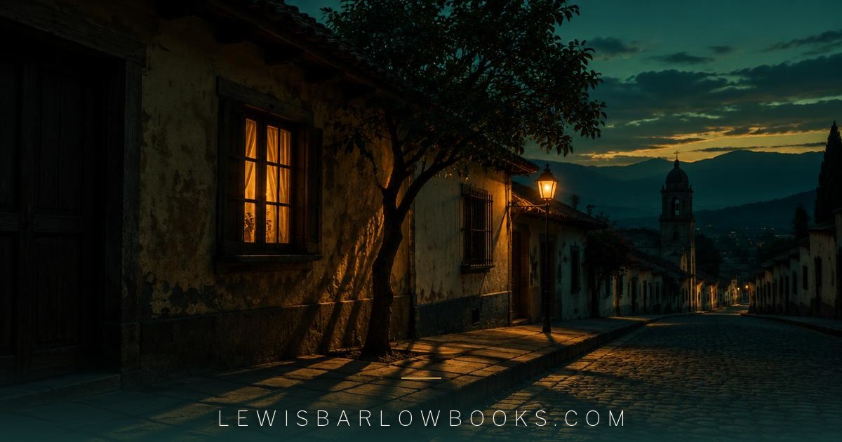 Una calle tranquila de pueblo al anochecer, el escenario de La Sombra de Gardner Place
